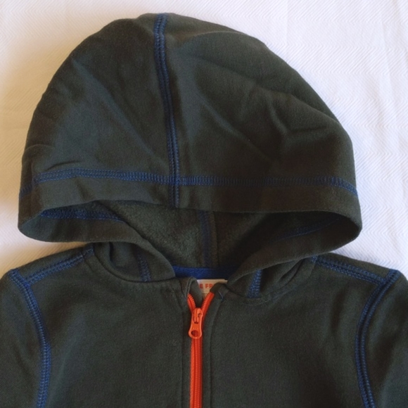 joe fresh zip-up hoodie sweatshirt with elbow patches 12-18 months baby boy - Picture 2 of 7